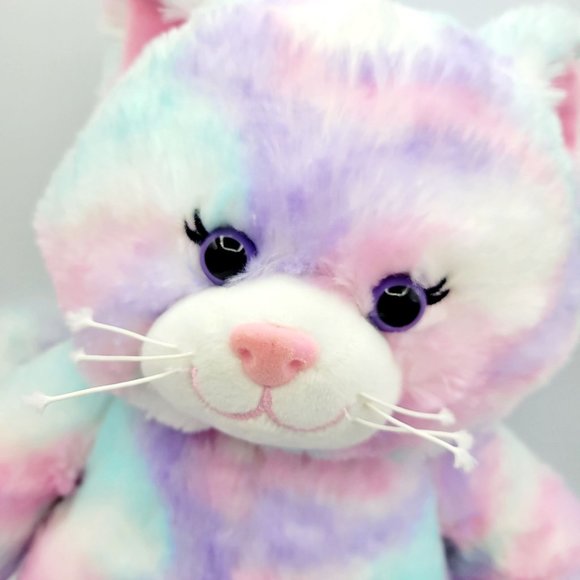 Build a Bear Workshop Pastel Swirl Kitty Cat Stuffed Animal Plush Tie-Dye - Picture 3 of 11